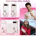 thumbnail image 3 of for Google Pixel 9 Pro XL Case Clear Glitter Shiny Aesthetic Google Pixel 9 Pro XL Phone Case Silicone Soft Floral Transparent Shockproof Cover Purple Slim for Women (Silver-Pink), 3 of 14