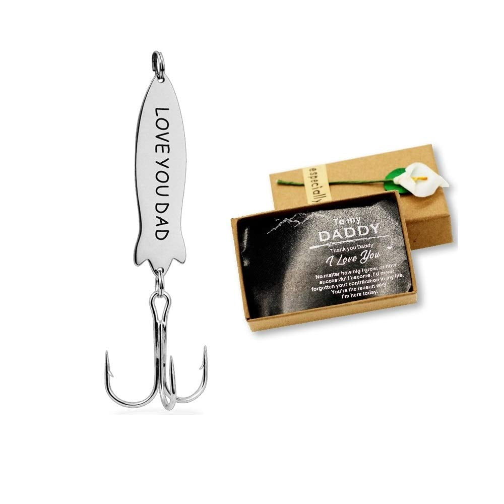 Uloveido Stainless Steel Treble Fishhooks Fishing Circle Hooks with Gift  Box for Men Husband Dad Christmas New Year Gift (I hooked best Father in  Law ) 