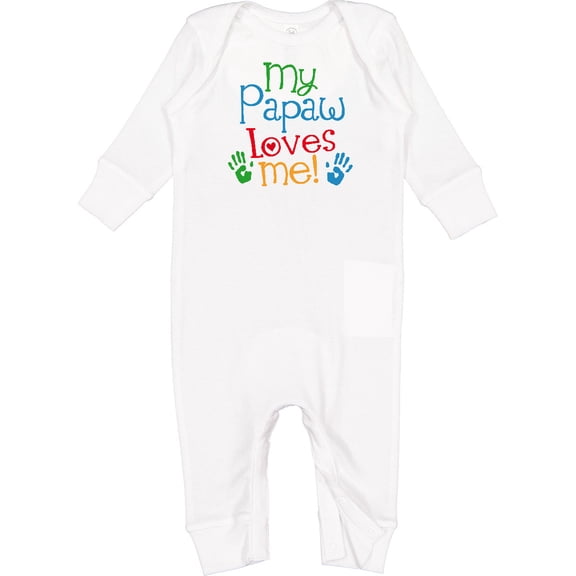Inktastic My Papaw Loves Me Baby Romper Coveralls