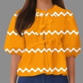 thumbnail image 1 of Fiudx Ofertas Flash Del Día Solo En Línea Top de Camiseta con Cuello Redondo y Manga Farol Plisada con Lazo para Mujer, 1 of 5