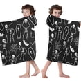 thumbnail image 4 of Halloween Skeleton Coffin Pattern Hooded Bath Towel，50"x30" for Ages 3 To 12 Kids, Quick Dry Lightweight Soft Microfiber Hood Beach Towel Cover Up for Kids, 4 of 7