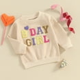 thumbnail image 2 of Okbabeha Toddler Baby Girl Birthday Outfit Embroidery Sweatshirt Crewneck Long Sleeve Pullover Shirt Spring Fall Clothes, 2 of 7