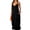 Black, variant on Plus Size Maxi Dresses for Women V Neck Spaghetti Strap Solid Color Classic Sundress Summer Beach Vacation Casual Dress