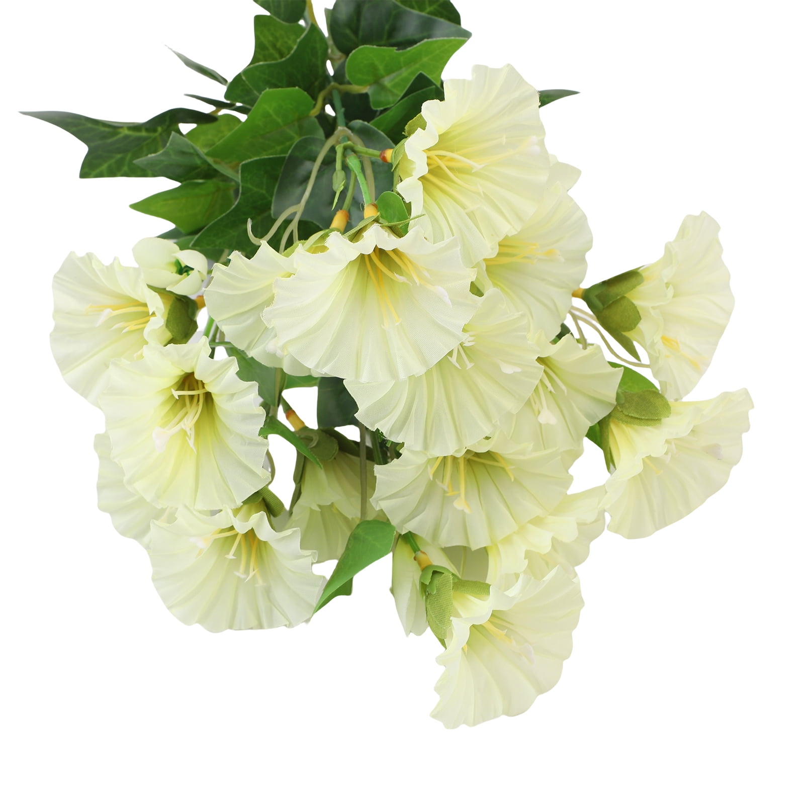 YAHHU 5pcs Simulated Artificial Morning Glory Flowers Bouquet 5 Colors Fade Proof Silk for Home Outdoor Garden Decoration, 15.7 inches / 40 cm