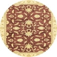 thumbnail image 1 of Ahgly Company Indoor Round Abstract Mustard Yellow Oriental Area Rugs, 3' Round, 1 of 6