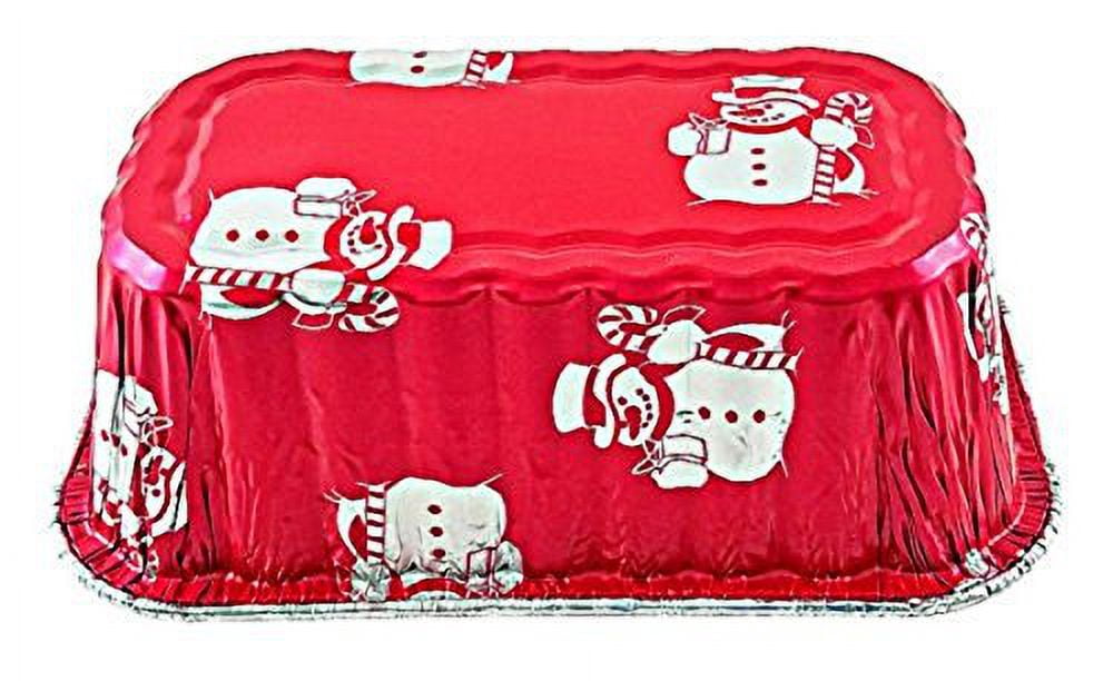 2 lb. Red Holiday Christmas Snowman Aluminum Foil Standard Loaf