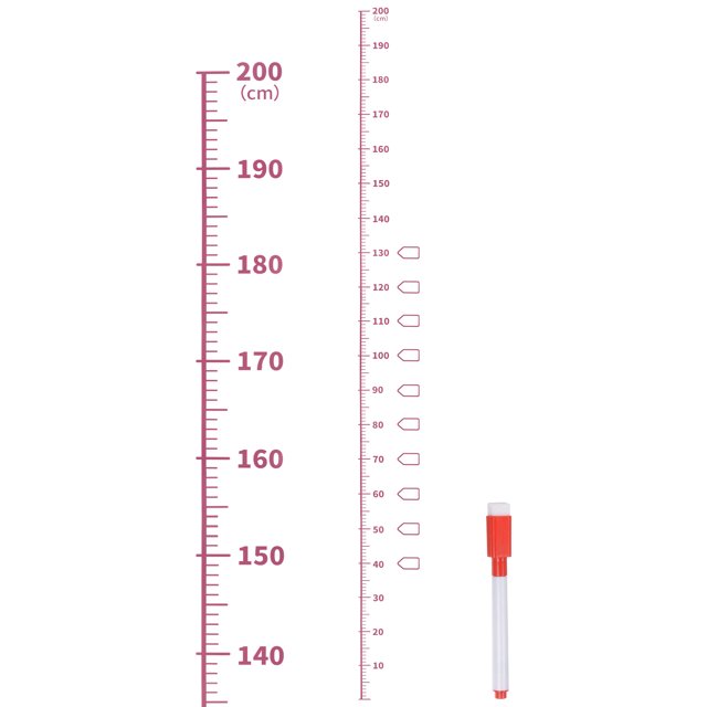 Unique Bargains Growth Chart 200cm Metric Height Chart Ruler Wall Decor with Marker Pen, Purple Red