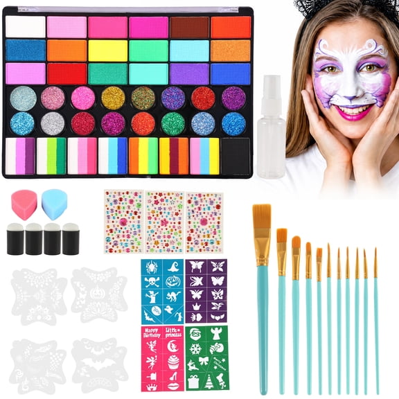 42 Colors Face Painting Kit Easy to Use and Clean for Cosplay Carnival