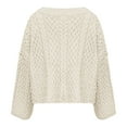 thumbnail image 4 of ZHOGXU Women's Cardigan Long Sleeve V Neck Open Front Buttons Solid Color Knit Comfortable Loose Fit Coat Jacket For Casual Daily Wear Beige S, 4 of 5