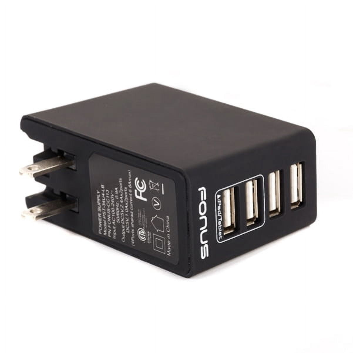 34W Home Charger for Nokia G100/G300/G310 5G - 4-Port USB 6.8A Wall AC Plug Power