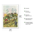 thumbnail image 2 of Houses and Figure - Saint-Remy, South of France - From an Original Color Painting by Vincent van Gogh c.1890 - Fine Art Matte Paper Print (Unframed) 30x44in, 2 of 4