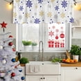 thumbnail image 5 of 2 Pack Valances for Window, Merry Christmas Short Curtains for Kitchen Bedroom Living Room, Winter Xmas Snowflakes Blue Yellow Rod Pocket Small Window Treatment Valance Drapes 42 x 12 Inch, 5 of 8