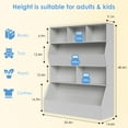 thumbnail image 2 of Pirecart Kids Toy Storage, 4 Tier Children Bookcase & Bookshelf, 7 Cubby Cabinet, Wood Book and Toy Organizer Cabinet for Living Room, Nursery, School, Gray, 2 of 5