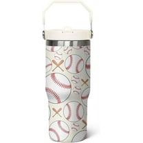 30 oz Baseball Coffee Mug Cup Vacuum Insulated Travel Tumbler with Handle Lid and Straw,Baseball Coach Gifts,Baseball Accessories Stuff