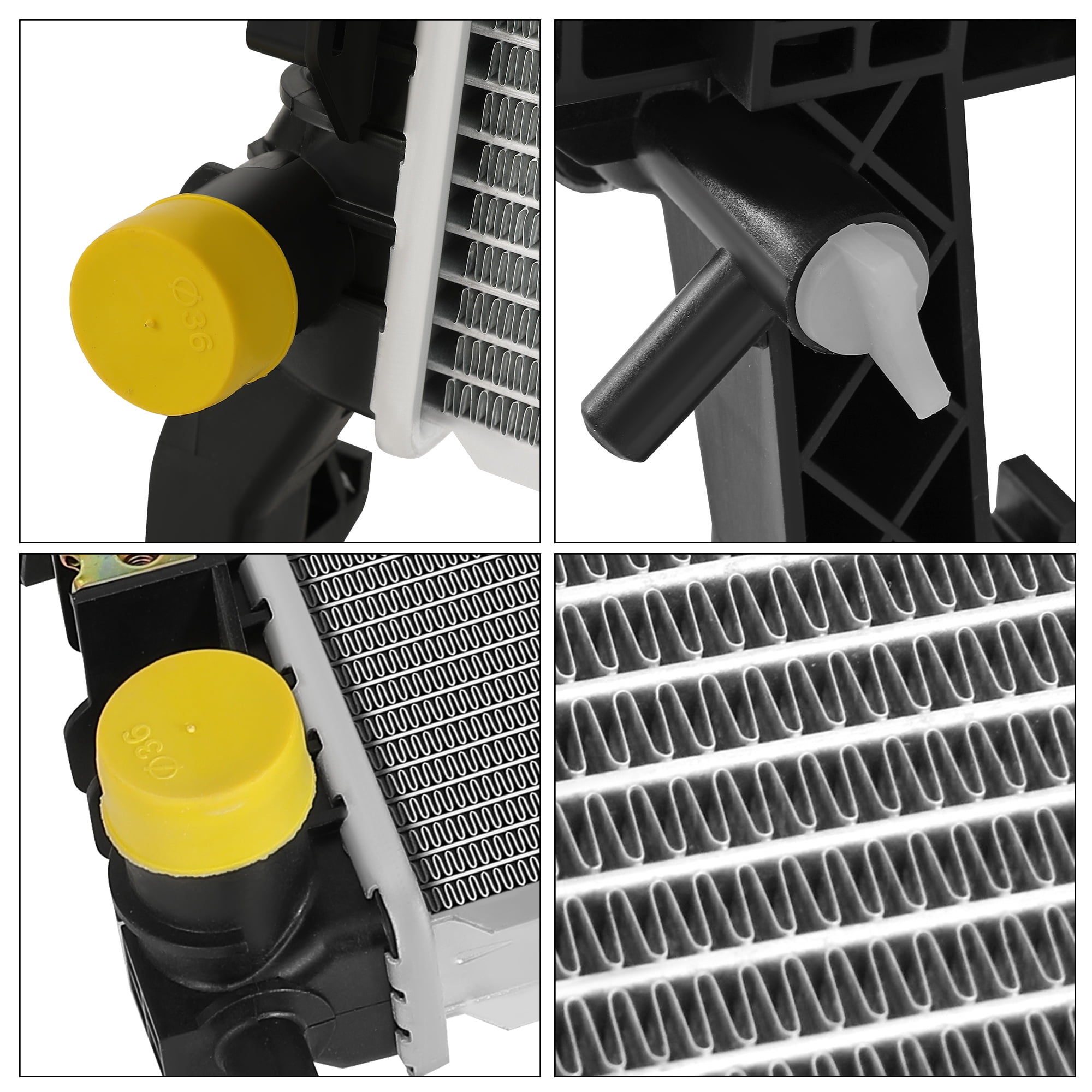 LEDKINGDOMUS Radiator for 2015-2024 Ford Mustang EcoBoost Premium 2.3L L4 Direct Fit Replacement Aluminum Core with Brass Cooler OEM Equivalent