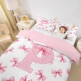 thumbnail image 2 of Erosebridal Girl Personalized Gifts Queen Duvet Cover Set,Pink Alphabet P Bedding For Teens 3-Piece,No Comforter,Reversible, 2 of 6