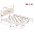 thumbnail image 3 of Tcbosik Platform Bed with Natural Rattan Headboard, Queen Size Wood Bed Frame, 600 lbs Capacity, White (Bed Only), 3 of 7