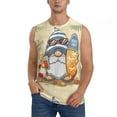 thumbnail image 2 of Goofa Hello Summer Cute Gnome Printed Men's Sleeveless T-Shirt - Athletic Gym Workout Tank Top for Men - Moisture-Wicking, UPF 30+ Quick-Dry Muscle Tee-Small, 2 of 8
