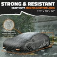 thumbnail image 5 of Mockins 175"x 70"x 60" Heavy Duty Extra Thick Black 250G PVC All Weather Car Cover, 5 of 10