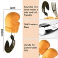 thumbnail image 2 of Short handle stainless steel tableware-Children's silicone auxiliary food spork, 2 of 5