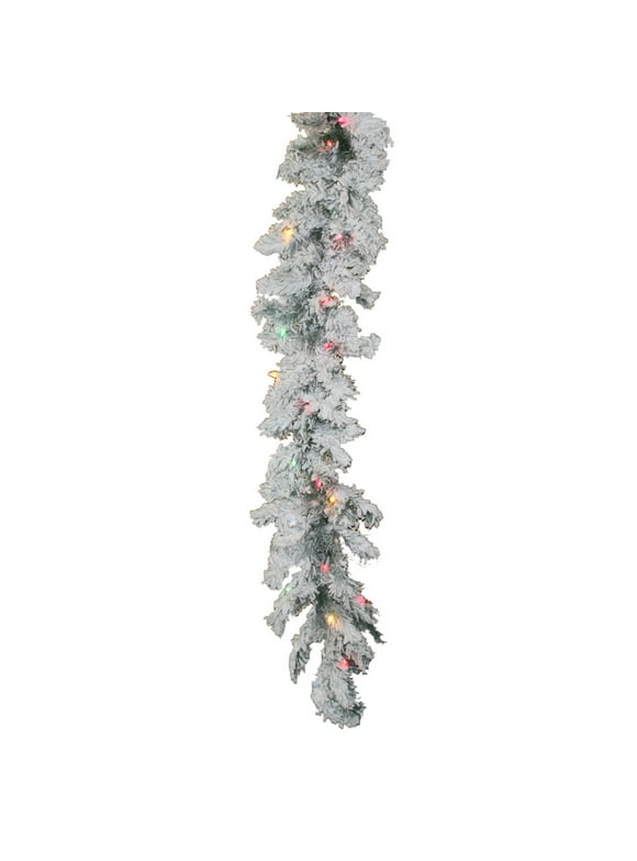 Flocked Christmas Garlands in Christmas Garlands