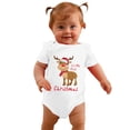 thumbnail image 1 of aDJFDGT Garçons Filles Manches Courtes Noël Dessin Animé Lettre Imprimée Barboteuse Justaucorps Vêtements d'Automne, 1 of 5