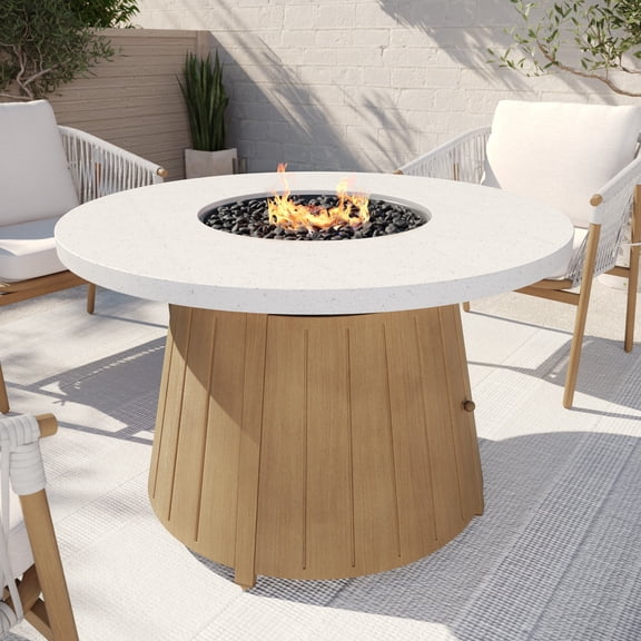 Better Homes and Gardens Vista 42 inch outdoor round steel gas Fire Table