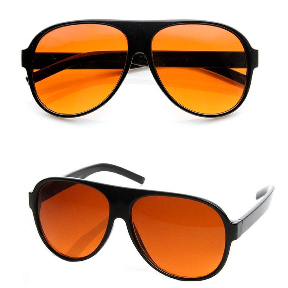 Black Orange Lens Outdoor Sport Driving Pilot Teardrop Pilot Sunglasses 