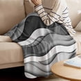 thumbnail image 4 of Throw Blanket for Couch Grey White Black Soft Fleece Flannel Blankets Cozy Lightweight Blanket for Home Sofa Living Room Water Ripple Bed Throws 60" x 80", 4 of 9