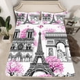 thumbnail image 2 of Homewish Eiffel Tower Full Size Sheets 4-Piece for Teens Boys Girls,Romantic Paris Breathable Bed Sheets,Happy Valentine Lightweight Sheet Sets,Microfiber Bedroom Decor, 2 of 7
