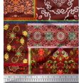 thumbnail image 1 of Soimoi Rayon Fabric Floral & Damask Patchwork Printed Fabric 1 Yard 42 Inch Wide, 1 of 3