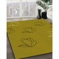 thumbnail image 3 of Ahgly Company Machine Washable Indoor Round Transitional Dark Yellow Green Area Rugs, 6' Round, 3 of 7