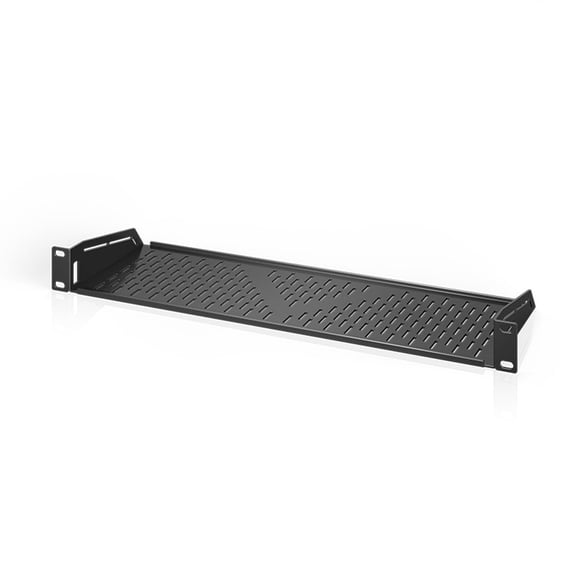 AC Infinity Vented Cantilever 1U Universal Rack Shelf, 6" Deep, for 19� equipment racks. Heavy-Duty 2.4mm Cold Rolled Steel, 4