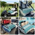 thumbnail image 6 of Golf Cart Seat Covers for 2 Seater,Teal Floral Microfiber Cart Seat Towel Blanket,Botanical Blossom Motif Boho Grey Stripes Absorbent Breathable Non Slip Bench Seats Protector for Golf Course 51"x31", 6 of 9