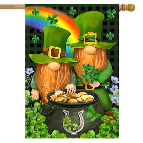 Briarwood Lane Irish Gnomes St. Patrick's Day House Flag