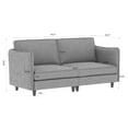 thumbnail image 2 of 74.27" Grey Loveseat Sofa, 2 Seater Couch, Mid Century Modern Small Space Sofa, Fabric Upholstery, Solid Wood Frame, Pocket Spring Seat for Apartment, Bedroom, Office, 2 of 9