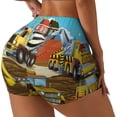 thumbnail image 2 of Kdxio Different Construction Site Vehicles Print Workout Shorts for Women Seamless Soft Smooth Gym Yoga Scrunch Active Shorts, 2 of 9