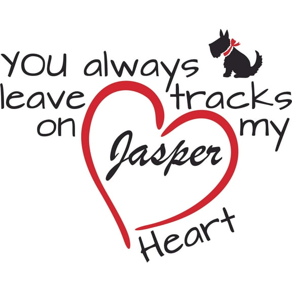 Always Leave Tracks On My Heart Customized Wall Decal - Custom Vinyl Wall Art - Personalized Name - Baby Girls Boys Kids Bedroom Wall Decal Room Decor Wall Stickers Decoration Size (20x20 inch)