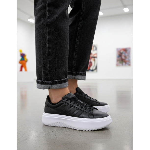 Tenis adidas Mujer Dama Grand Court Plataforma Negro Casual negro 6.5 MX