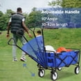 thumbnail image 2 of YRLLENSDAN Folding Wagons and Carts, Collapsible Wagon, Grocery Wagon with Wheels, Portable Wagon Outdoor, All-Terrain Utility Wagon for Camping Beach Sports, 200lb Heavy Duty Wagon, Blue, 2 of 8