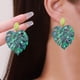 thumbnail image 1 of Fiudx Decoración Del Hogar Pendientes De Acrílico Para Mujer Pendientes Colgantes De Hoja Llamativa Pendientes Colgantes De Resina De Leopardo Pendientes Colgantes Florales De Monstera Bohemia Declar, 1 of 7