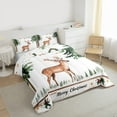 thumbnail image 3 of Feelyou Cartoon Rustic Reindeer Bedding Comforter Set for Teens, Pine Tree Botanical Twin Comforter Sets, Merry Christmas Reversible Bedding Set, Ultra Soft Bedroom Decor, 2 Pieces, 3 of 8