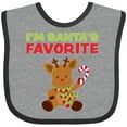 thumbnail image 3 of Inktastic I'm Santa's Favorite Reindeer Boys or Girls Baby Bib, 3 of 4