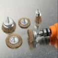 thumbnail image 5 of 5pcs Wire Brush Drill Attachment Set Brass Coated for Cleaning Rust Hex Shank Fits Impact Driver, 5 of 5