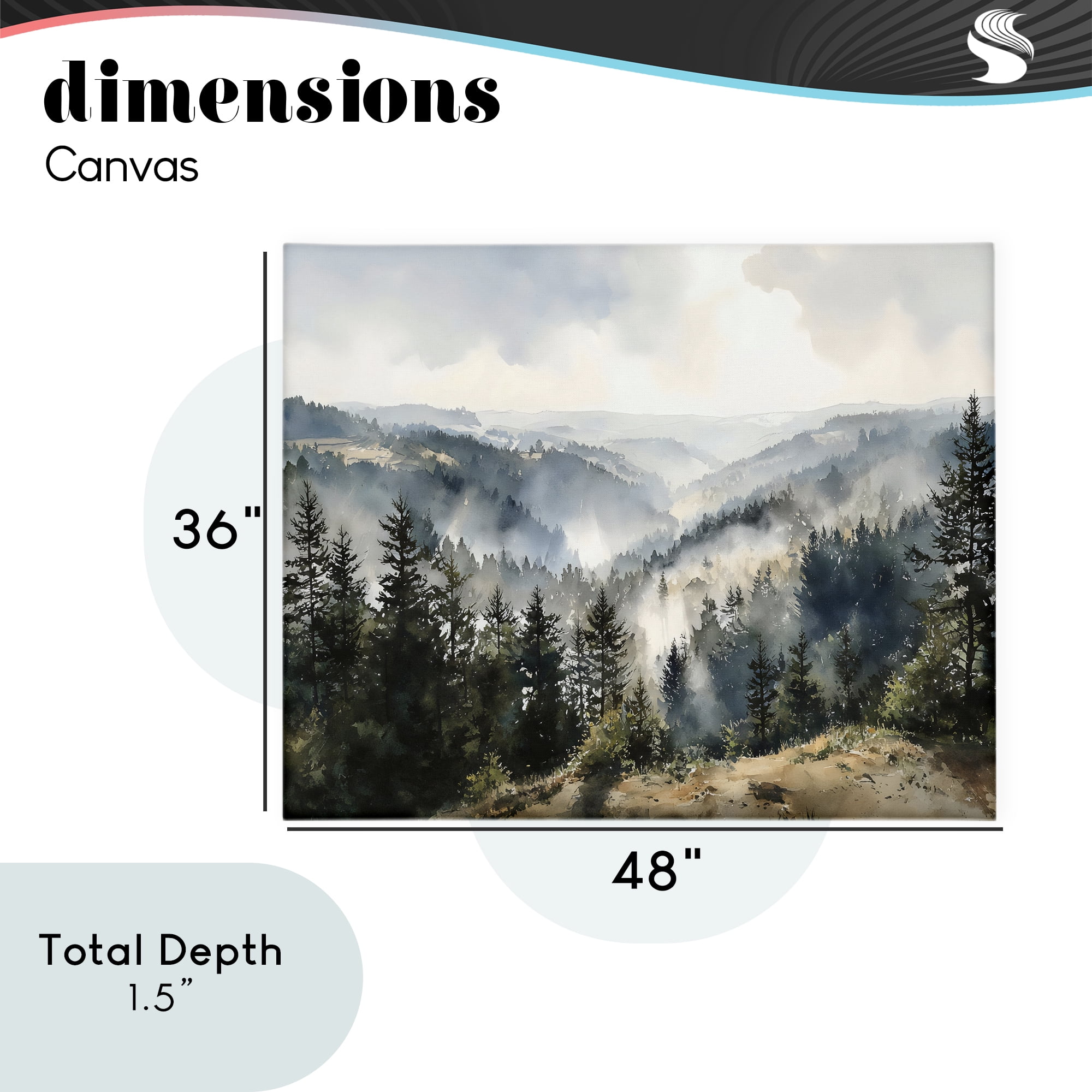 Stupell Industries Misty Tree Tops Vista Canvas Wall Art, design by Franklyn Gregory