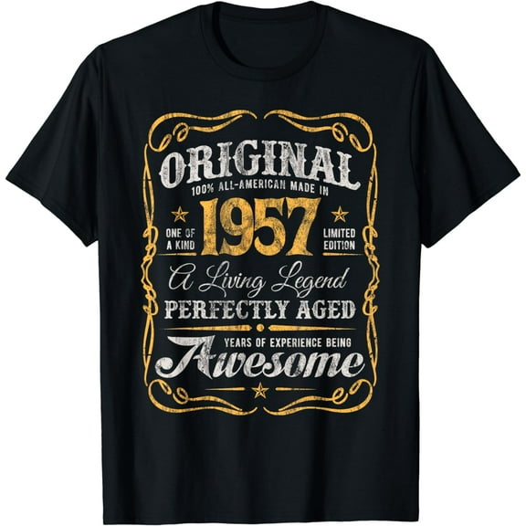Vintage Original Born In 1957 Classic 67th Birthday T-Shirt