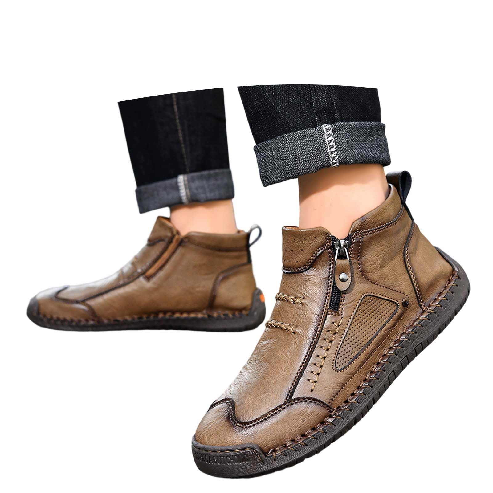Bottes Britanniques à fermeture éclair latérale de couleur noire