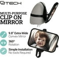 thumbnail image 6 of Baby Car Mirror with 360° Rotation - 9.8" Convex Shatterproof Mirror for Baby Safety with Extra Wide & Clear View - Car Seat Rear Facing with Adjustable Straps, 6 of 7