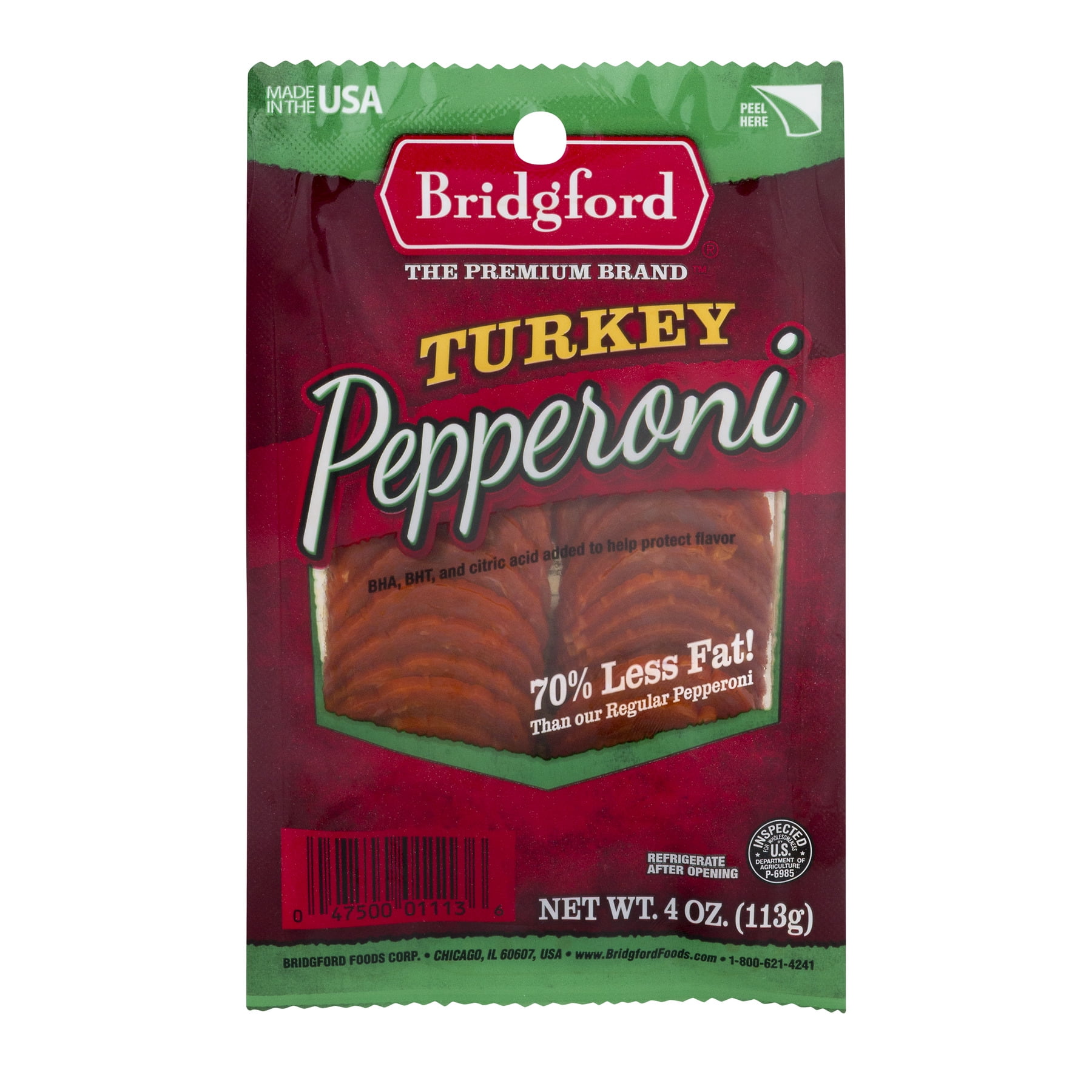Bridgford Turkey Pepperoni, 4.5 oz