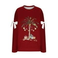 thumbnail image 4 of qucoqpe Christmas Oversized Sweatshirt for Women Fashion Christmas Tree Print Crew Neck Long Sleeve Pullover Tops, 4 of 5